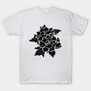 Black peonies ver. 2 T-Shirt